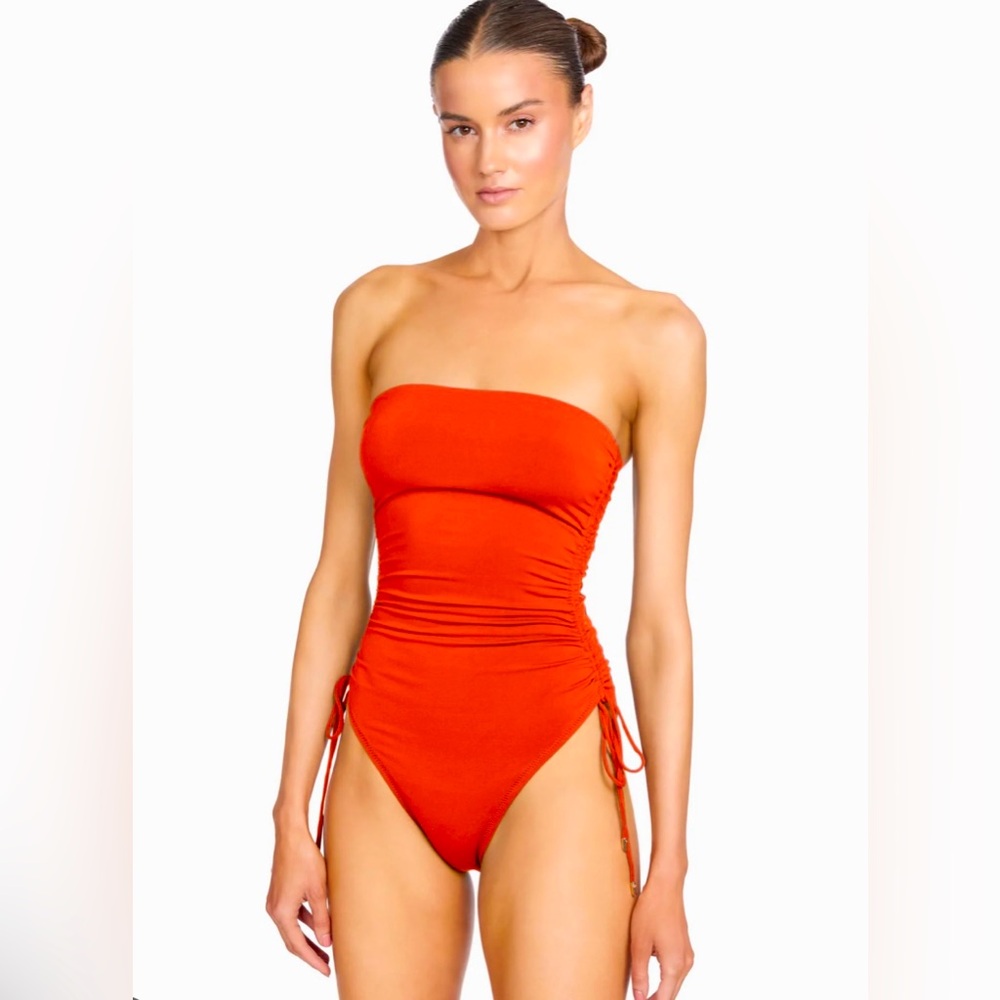 Aubrey Bandeau Red One Piece Swimsuit - NWOT